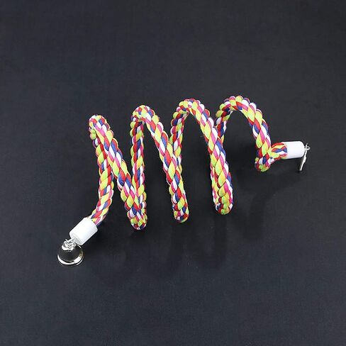 ألعاب الببغاء على شكل حبل الطيور من بيتس vv، لعبة الطيور الحلزونية للكوكاتيل، مقاس 43 بوصة و13.7 بوصة من حبل بنجي للطيور مناسبة لملحقات قفص الطيور in Kuwait