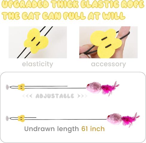 PAKESI 3 Pack Hanging Mouse Cat Toy for Indoor Cats,Cat Catching Mouse Toy, Interactive Cat Mice Toys for Indoor Cats Kittens Self Play Chase Exercise in Kuwait