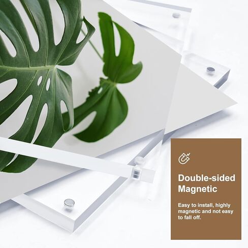 إطارات أكريليك Egofine 4x6 6 عبوات، إطارات صور شفافة بدون إطار بسمك 20 مم، إطارات صور مغناطيسية مزدوجة الجوانب، شاشة سطح مكتب قائمة بذاتها in Kuwait