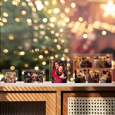 إطارات أكريليك Egofine 4x6 6 عبوات، إطارات صور شفافة بدون إطار بسمك 20 مم، إطارات صور مغناطيسية مزدوجة الجوانب، شاشة سطح مكتب قائمة بذاتها in Kuwait