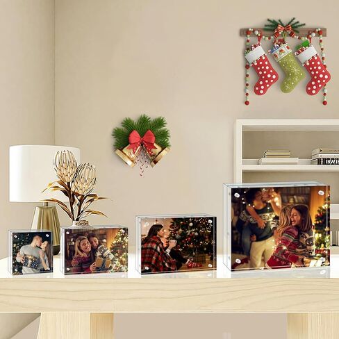 إطارات أكريليك Egofine 4x6 6 عبوات، إطارات صور شفافة بدون إطار بسمك 20 مم، إطارات صور مغناطيسية مزدوجة الجوانب، شاشة سطح مكتب قائمة بذاتها in Kuwait