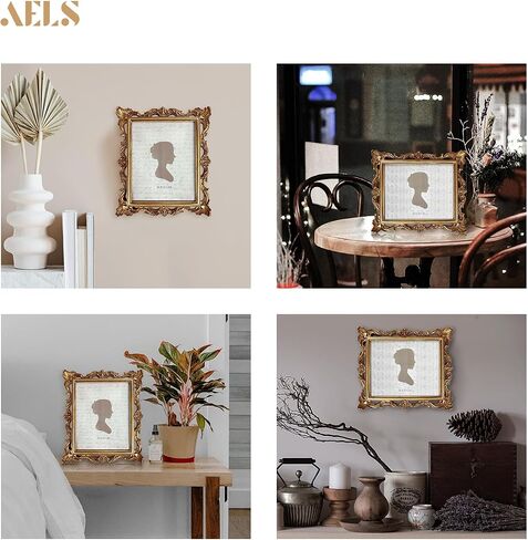 إطار صورة عتيق مقاس 4 × 6 بوصة من AELS، إطارات صور عتيقة أنيقة مع واجهة زجاجية، عرض للصور، تعليق على الحائط على سطح الطاولة، أفكار للهدايا in Kuwait