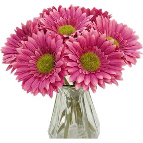 10PCS Artificial Daisy Artificial Flowers Gerbera Daisy Silk Flowers Faux Daisy Faux Flower for Party Home Kitchen Garden Wedding Decor(Cream White)