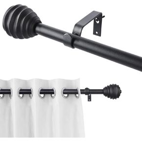 قضيب ستارة نافذة من 32 إلى 72 بوصة طول قابل للتعديل، مجموعة قضبان ستارة نافذة سوداء غير لامعة مقاس 1 بوصة مع أقواس، وقضبان ستائر شديدة التحمل، قضيب ستارة نافذة معدنية حديثة الربط in Kuwait