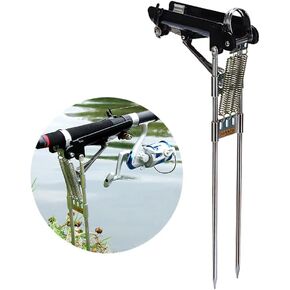 Automatic Fishing Rod Holder, Double Spring Stainless Steel for Ground Support Fishing Brackets for Fishing on Lakes, Ponds and Rivers-1 Pack in Kuwait
