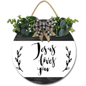 with God All Things are Possible Signs for Front Door Wreaths Religious Scripture Black Bible Verses Wall Wooden Hanging Decoration Wall Decor Wooden Decorative Plaque for Home 11-Inch