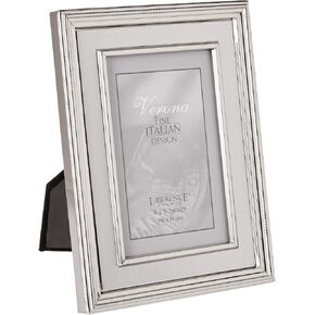 Lawrence Frames 840080 8x10 Silver Plated Metal Picture Frame - Brushed Silver Inner Panel