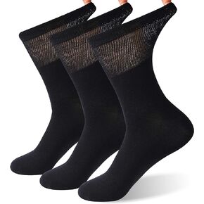 جوارب الخيزران لمرضى السكري، جوارب Sunew النسائية للصيف تسمح بمرور الهواء لا رائحة من الخيزران للأقدام العرق، ماصة للرطوبة الجري المشي لمسافات طويلة العمل جوارب طاقم الخيزران 6 أزواج رمادي، XL in Kuwait