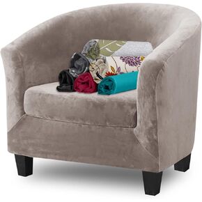 FIGOOO 2 قطعة كرسي النادي غطاء انزلاقي يغطي كرسي حوض الاستحمام أغطية كرسي بذراعين نادي سباندكس مع غطاء وسادة مطبوع عالمي أغطية كراسي مستديرة مستديرة لغرفة المعيشة، جمل الفانيلا in Kuwait