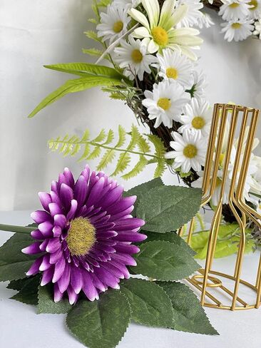 10PCS Artificial Daisy Artificial Flowers Gerbera Daisy Silk Flowers Faux Daisy Faux Flower for Party Home Kitchen Garden Wedding Decor(Cream White) in Saudi Arabia