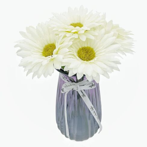 10PCS Artificial Daisy Artificial Flowers Gerbera Daisy Silk Flowers Faux Daisy Faux Flower for Party Home Kitchen Garden Wedding Decor(Cream White) in Saudi Arabia