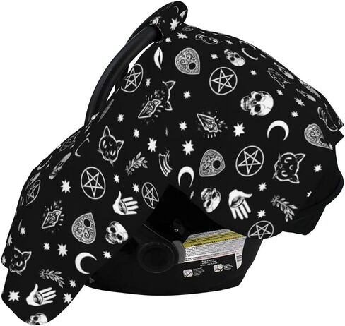 Mcewoel Goth Winter Car Seat Cover for Baby, Nursing Cover for Mom, Gothic Skull Baby Stuff Gifts for Boys Girls Shower in Kuwait