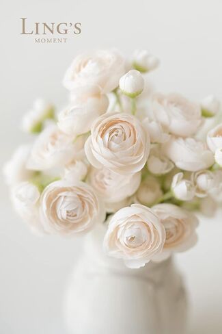 Ling's Moment Ranunculus Artificial Flower, Faux Silk Mini Ranunculus Flowers for DIY Bouquet, Bulk Fake Wedding Filler Flowers for Centerpieces Arrangements Bridal Shower Decorations, Citrus Orange in Saudi Arabia