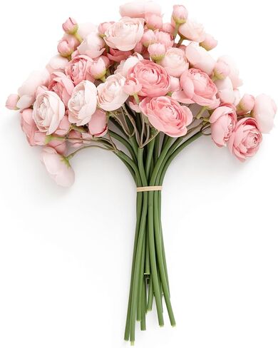 Ling's Moment Ranunculus Artificial Flower, Faux Silk Mini Ranunculus Flowers for DIY Bouquet, Bulk Fake Wedding Filler Flowers for Centerpieces Arrangements Bridal Shower Decorations, Citrus Orange in Saudi Arabia
