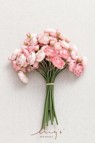 Ling's Moment Ranunculus Artificial Flower, Faux Silk Mini Ranunculus Flowers for DIY Bouquet, Bulk Fake Wedding Filler Flowers for Centerpieces Arrangements Bridal Shower Decorations, Citrus Orange in Saudi Arabia