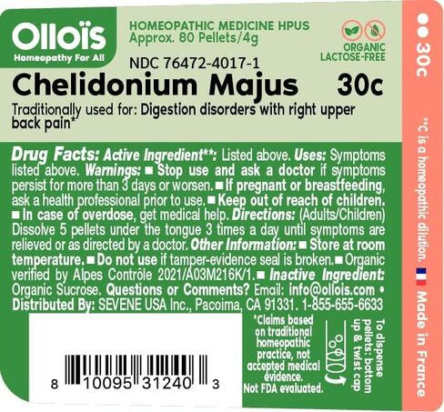 OLLOIS Chelidonium Majus 30c Organic, Lactose-Free, Vegan, Homeopathic Medicine, 80 Pellets (Pack of 1) in Saudi Arabia