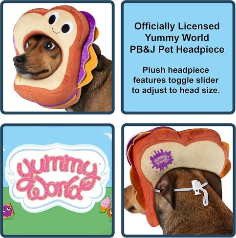 Rubie's Yummy World Costume PB&J Pet Costume Face Headpiece, As Shown, Medium/Large in Saudi Arabia