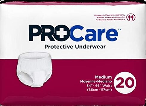 ProCare Adult Underwear Pull On Medium Disposable Moderate Absorbency, CRU-512 - Pack of 20 in Saudi Arabia
