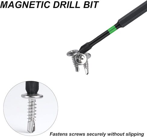 مجموعة رؤوس فيليبس مغناطيسية، 6 قطع من رؤوس فيليبس #2 لمفك البراغي المغناطيسي، رؤوس مثقاب فيليبس مغناطيسية 25-150 ملم، لقم سداسية 1/4 انش لمفك البراغي in Kuwait