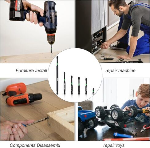 مجموعة رؤوس فيليبس مغناطيسية، 6 قطع من رؤوس فيليبس #2 لمفك البراغي المغناطيسي، رؤوس مثقاب فيليبس مغناطيسية 25-150 ملم، لقم سداسية 1/4 انش لمفك البراغي in Kuwait