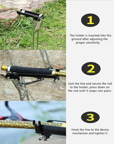 Automatic Fishing Rod Holder, Double Spring Stainless Steel for Ground Support Fishing Brackets for Fishing on Lakes, Ponds and Rivers-1 Pack in Kuwait
