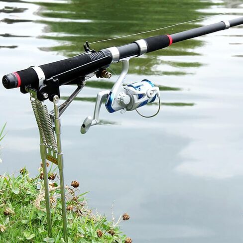 Automatic Fishing Rod Holder, Double Spring Stainless Steel for Ground Support Fishing Brackets for Fishing on Lakes, Ponds and Rivers-1 Pack in Kuwait
