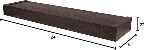 HIGH & MIGHTY 515658 Modern 24" Floating Shelf Holds up to 20lbs, Easy Tool-Free Dry Wall Installation, Flat, eCommerce Packaging, Black in Kuwait