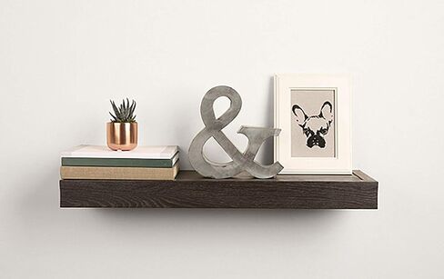 HIGH & MIGHTY 515658 Modern 24" Floating Shelf Holds up to 20lbs, Easy Tool-Free Dry Wall Installation, Flat, eCommerce Packaging, Black in Kuwait