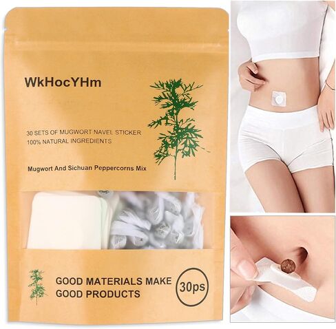 WkHocYHm Mugwort Navel Sticker,Wormwood Belly Patch.Traditional Ancient Healthy Belly Herbal Pellet,Belly Patch 30PCS in Saudi Arabia