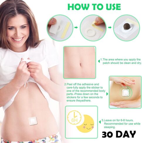 WkHocYHm Mugwort Navel Sticker,Wormwood Belly Patch.Traditional Ancient Healthy Belly Herbal Pellet,Belly Patch 30PCS in Saudi Arabia