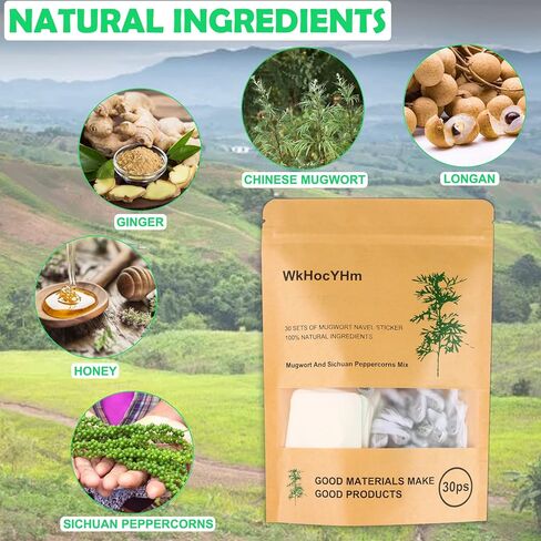 WkHocYHm Mugwort Navel Sticker,Wormwood Belly Patch.Traditional Ancient Healthy Belly Herbal Pellet,Belly Patch 30PCS in Saudi Arabia