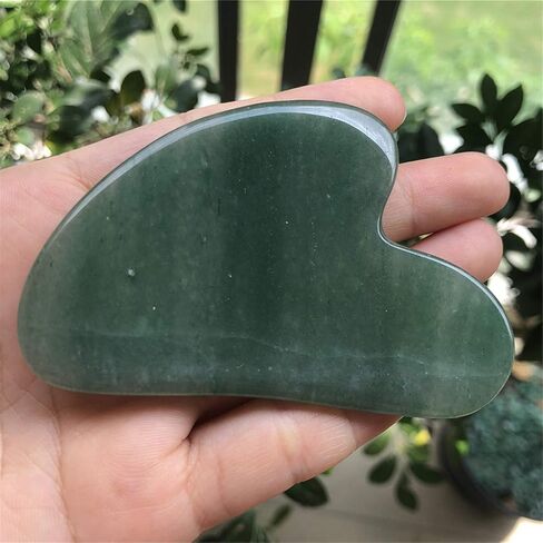 أداة تدليك Fekuar Natural Green Aventurine Gua Sha لبشرة الجسم والوجه، لوح كشط كريستالي للعلاج بالوخز بالإبر في المنتجعات الصحية، علاج نقطة الزناد in Saudi Arabia