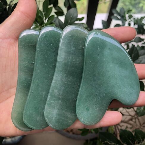 أداة تدليك Fekuar Natural Green Aventurine Gua Sha لبشرة الجسم والوجه، لوح كشط كريستالي للعلاج بالوخز بالإبر في المنتجعات الصحية، علاج نقطة الزناد in Saudi Arabia