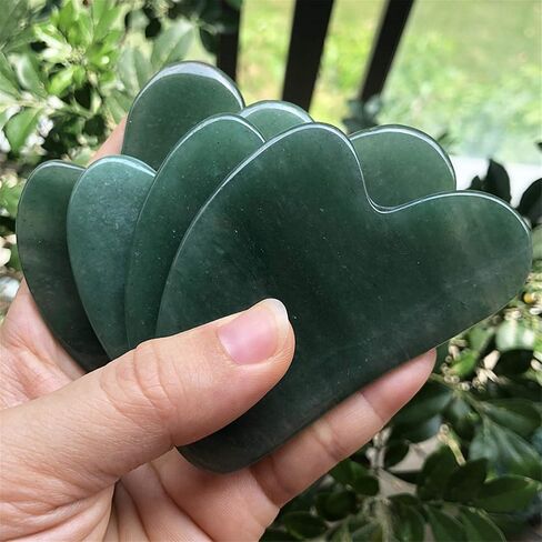 أداة تدليك Fekuar Natural Green Aventurine Gua Sha لبشرة الجسم والوجه، لوح كشط كريستالي للعلاج بالوخز بالإبر في المنتجعات الصحية، علاج نقطة الزناد in Saudi Arabia