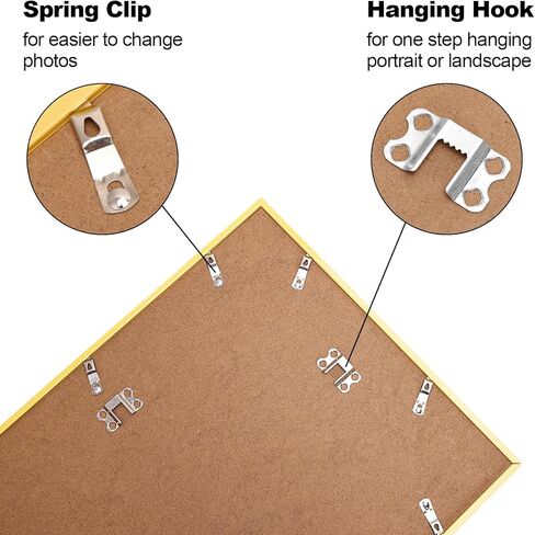 مجموعة إطار صورة مقاس 12 × 18 مكونة من قطعتين، إطار صورة للتعليق على الحائط، حبيبات خشبية ناعمة مقلدة من البلاستيك، إطار ملصق كبير الحجم in Kuwait