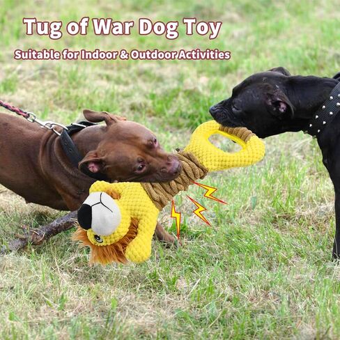 Vehomy Squeaky Dog Toy for Aggressive Chewers Durable Tug of War Dog Toy Pet Interactive Toy Dog Plush Lion Toy with Crinkle Paper for Small Medium Large Dogs in Saudi Arabia