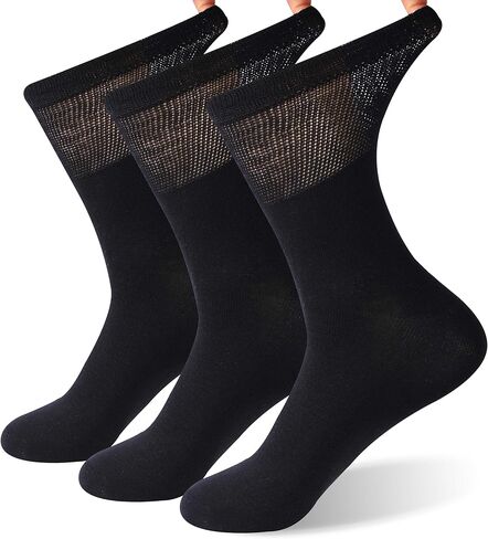 جوارب الخيزران لمرضى السكري، جوارب Sunew النسائية للصيف تسمح بمرور الهواء لا رائحة من الخيزران للأقدام العرق، ماصة للرطوبة الجري المشي لمسافات طويلة العمل جوارب طاقم الخيزران 6 أزواج رمادي، XL in Kuwait