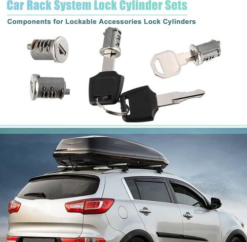 X AUTOHAUX 4 Pack Car Roof Rack Lock Cylinder Lock Core Replace for Yakima Car Rack System Components Metal Lockable Cylinders Core Lock Kit w/Lock Key and Control Key in Saudi Arabia