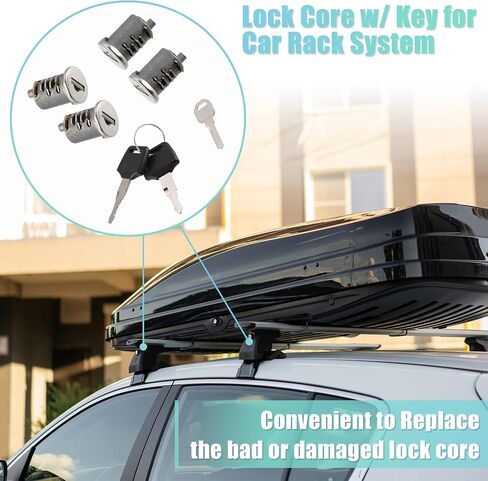 X AUTOHAUX 4 Pack Car Roof Rack Lock Cylinder Lock Core Replace for Yakima Car Rack System Components Metal Lockable Cylinders Core Lock Kit w/Lock Key and Control Key in Saudi Arabia