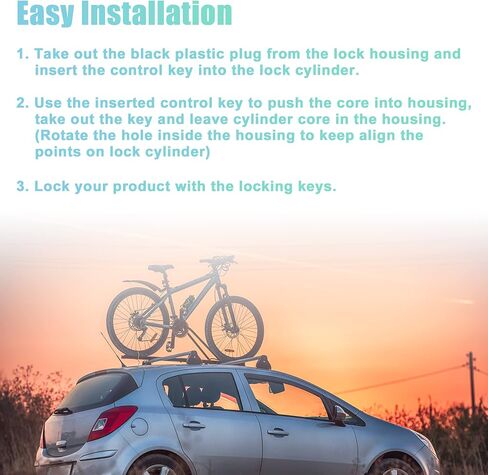 X AUTOHAUX 4 Pack Car Roof Rack Lock Cylinder Lock Core Replace for Yakima Car Rack System Components Metal Lockable Cylinders Core Lock Kit w/Lock Key and Control Key in Saudi Arabia