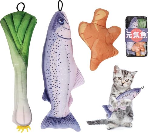 Apetpup Catnip Toy, Chew Bite Resistant Toys for Cats,Cat Toys for Indoor Cats, Interactive Cat Toy, Cat Chew Toy with Catnip, Fish Food Catnip Toy Set of 3 (A) in Saudi Arabia