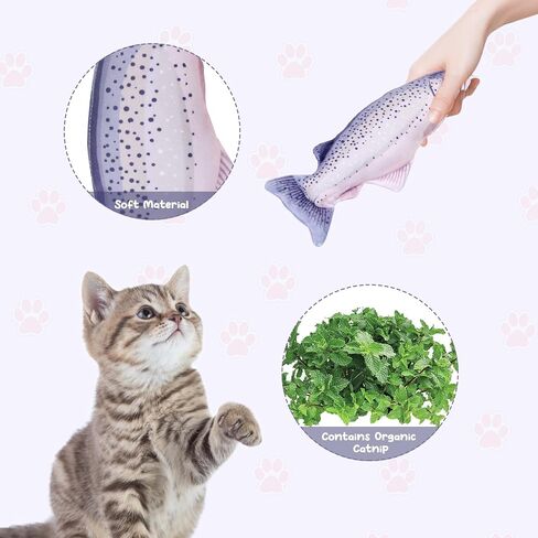 Apetpup Catnip Toy, Chew Bite Resistant Toys for Cats,Cat Toys for Indoor Cats, Interactive Cat Toy, Cat Chew Toy with Catnip, Fish Food Catnip Toy Set of 3 (A) in Saudi Arabia