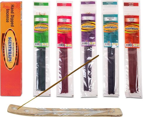 Hem Incense Sticks Variety Pack, Hem Scentwraps 11 inches Natural Hand Dipped Inscent Sticks (12 stick x 5 Pack,60 Sticks) Free from Chemicals, No Black Smoke,pk1 in Saudi Arabia