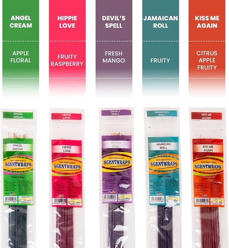 Hem Incense Sticks Variety Pack, Hem Scentwraps 11 inches Natural Hand Dipped Inscent Sticks (12 stick x 5 Pack,60 Sticks) Free from Chemicals, No Black Smoke,pk1 in Saudi Arabia