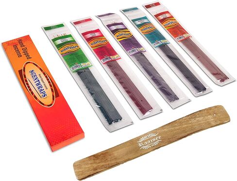 Hem Incense Sticks Variety Pack, Hem Scentwraps 11 inches Natural Hand Dipped Inscent Sticks (12 stick x 5 Pack,60 Sticks) Free from Chemicals, No Black Smoke,pk1 in Saudi Arabia