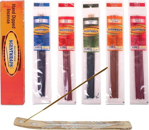Hem Incense Sticks Variety Pack, Hem Scentwraps 11 inches Natural Hand Dipped Inscent Sticks (12 stick x 5 Pack,60 Sticks) Free from Chemicals, No Black Smoke,pk1 in Kuwait