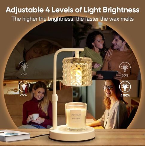 مصباح تدفئة الشموع MUAOSKY 2 في 1 للشموع المعطرة وإذابة الشمع، سخان مصباح الشمع مع 2H/4H/8H/ مؤقت وخافت، سخان ذوبان الشمع مع قرص لديكور الغرفة، غرفة النوم، اليوغا، المنزل، أبيض in Kuwait