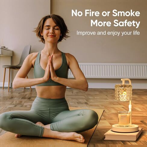 مصباح تدفئة الشموع MUAOSKY 2 في 1 للشموع المعطرة وإذابة الشمع، سخان مصباح الشمع مع 2H/4H/8H/ مؤقت وخافت، سخان ذوبان الشمع مع قرص لديكور الغرفة، غرفة النوم، اليوغا، المنزل، أبيض in Kuwait