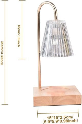 مصباح تدفئة الشموع من سينغرينج، مصباح كريستال ذوبان الشمع الإلكتروني الذهبي مع سطوع مؤقت قابل للتعديل لإذابة الشمع المعطر بجرة كبيرة مع لمبتين (شفاف) in Kuwait