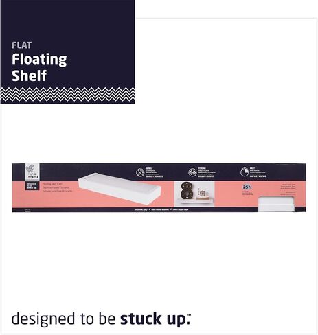 High & Mighty Modern Floating Shelf Holds up to 25lbs Easy Tool-Free Dry Wall Installation in Kuwait